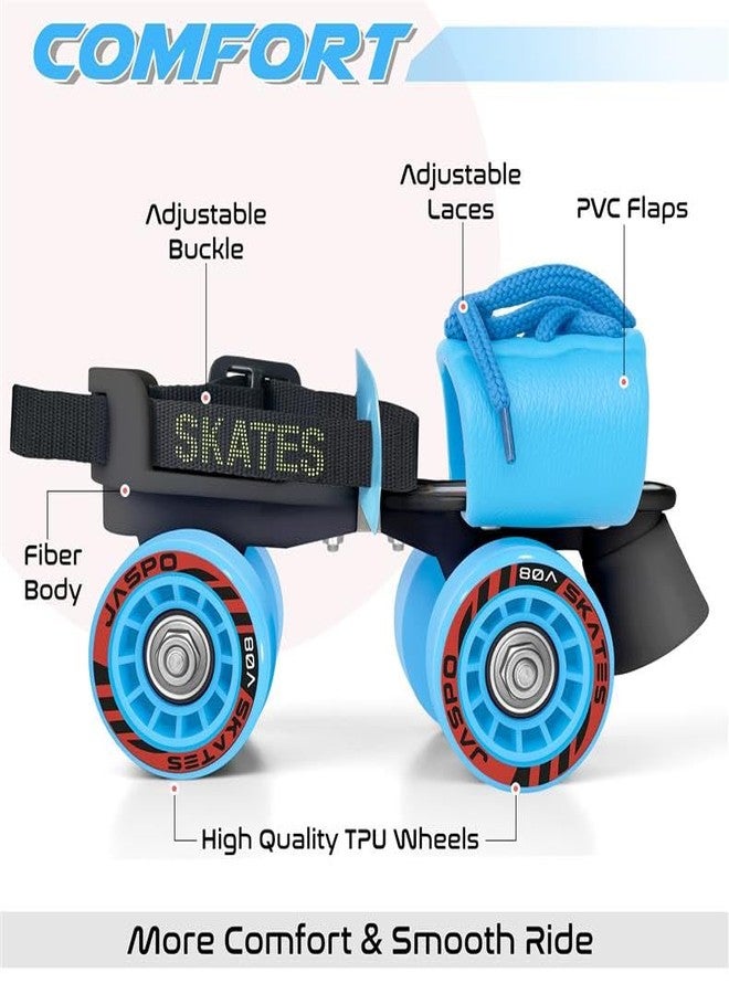 jaspo Kids G-Force Adjustable Senior Roller Skates Outdoor Wheel Blue (6-14 Years Age Group) - Image 2