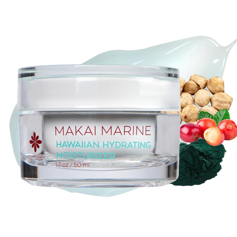 Hanalei Makai Marine Face Moisturizer Gel Cream Lightweight NonGreasy Lotion for Dry Skin a Hydrating Firming Formula Vegan CrueltyFree SkinSoothing 17 fl oz Ideal for All Skin Types