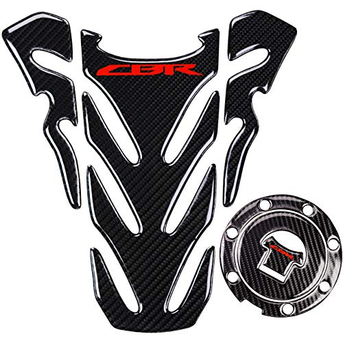 REVSOSTAR Real Carbon Look, Fuel Gas Tank Cap, Protector Pad, Tank Pad Decal Stickers, Tank Protector for CBR600RR 2003-2015 CBR1000RR 2004-2015, 2PCS Per Set - Image 1