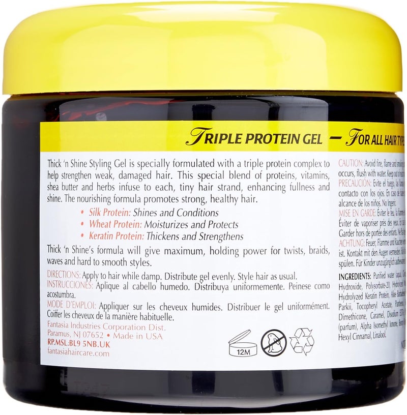 Fantasia IC Thick 'n Shine Styling Gel with Silk, Wheat, and Keratin Proteins - 16 Oz - Image 3