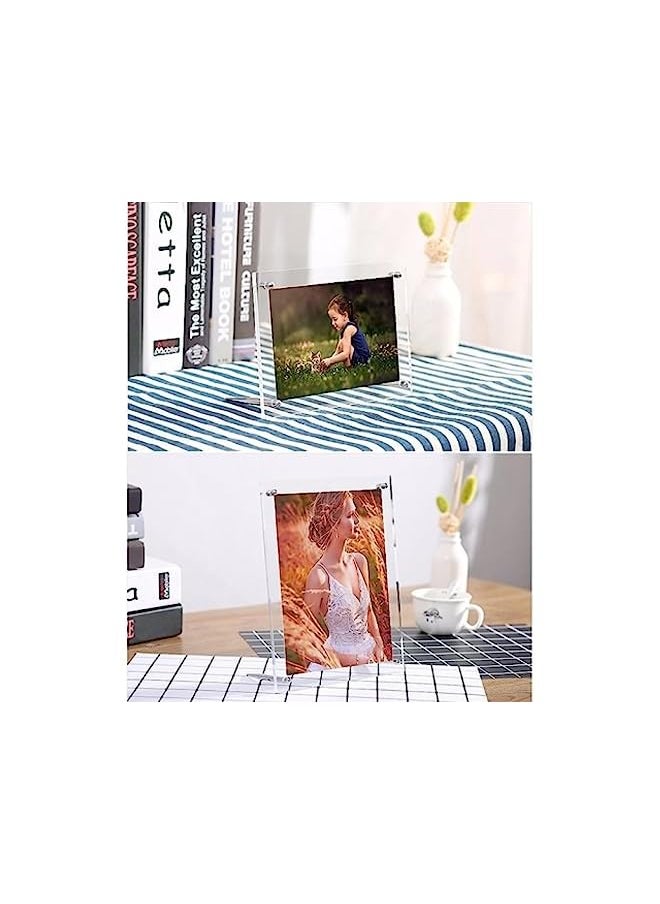 Arabest - 4.8X6.2 Inch Picture Frame Clear Acrylic Photo Frame Acrylic Desktop Picture Frame Picture Frame For Tabletop Display Degree Certificate And Family Portraits - Image 1
