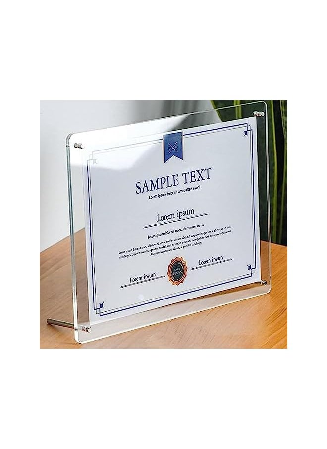 Arabest - 4.8X6.2 Inch Picture Frame Clear Acrylic Photo Frame Acrylic Desktop Picture Frame Picture Frame For Tabletop Display Degree Certificate And Family Portraits - Image 1