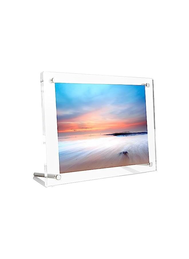 Arabest - 4.8X6.2 Inch Picture Frame Clear Acrylic Photo Frame Acrylic Desktop Picture Frame Picture Frame For Tabletop Display Degree Certificate And Family Portraits - Image 1