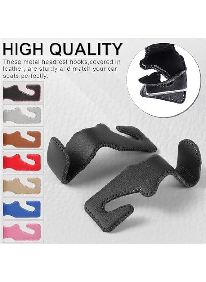 Arabest Premium Leather Car Seat Headrest Hooks for Handbags, Coats, Umbrellas, and More - Set of 2 - Image 5