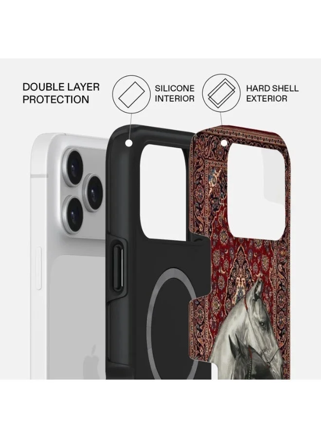 موبكوس جراب Mobcos Dynasty Premium لهاتف iPhone 17 Pro، متوافق مع غطاء صلب مزدوج الطبقات مع حماية من السيليكون - غطاء مقاوم للخدوش والصدمات