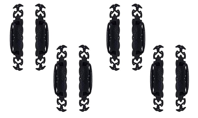 Adonai Hardware Lydda Heavy Duty Antique Cast Iron Decorative Door Pull with Plate 8 Black Powder Coated for Vintage Sliding French Wooden Barn Doors Gates Fences Farmhouse - Image 1