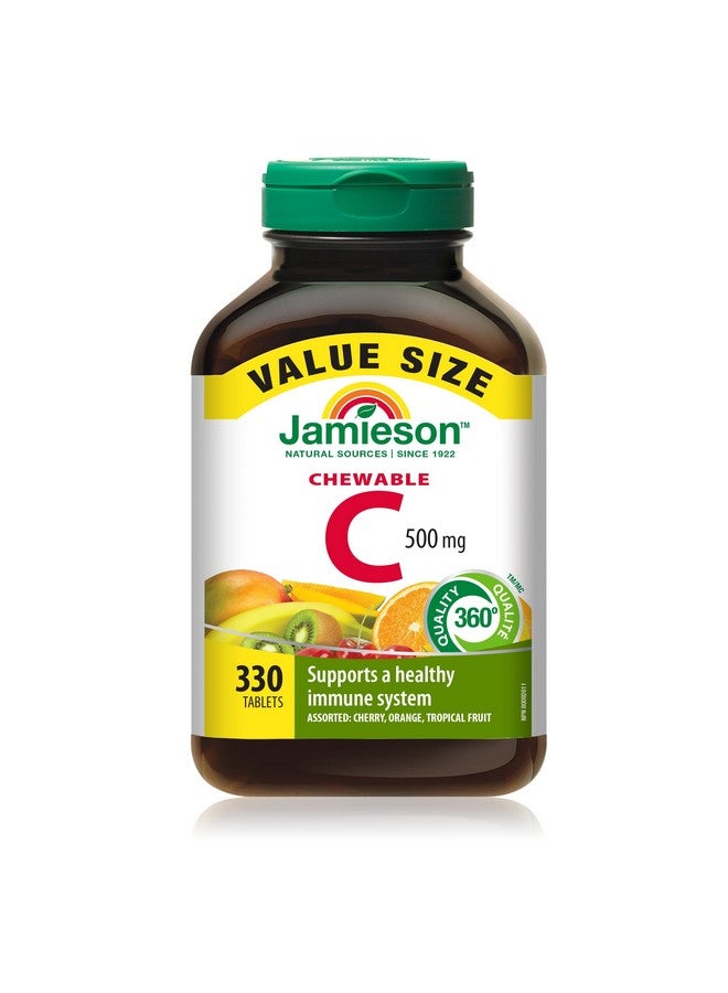 Jamieson Jamieson Chewable Vitamin-C 500mg Value Supplement Pack(330 Count), Mixed 3 Flavors  - Image 1