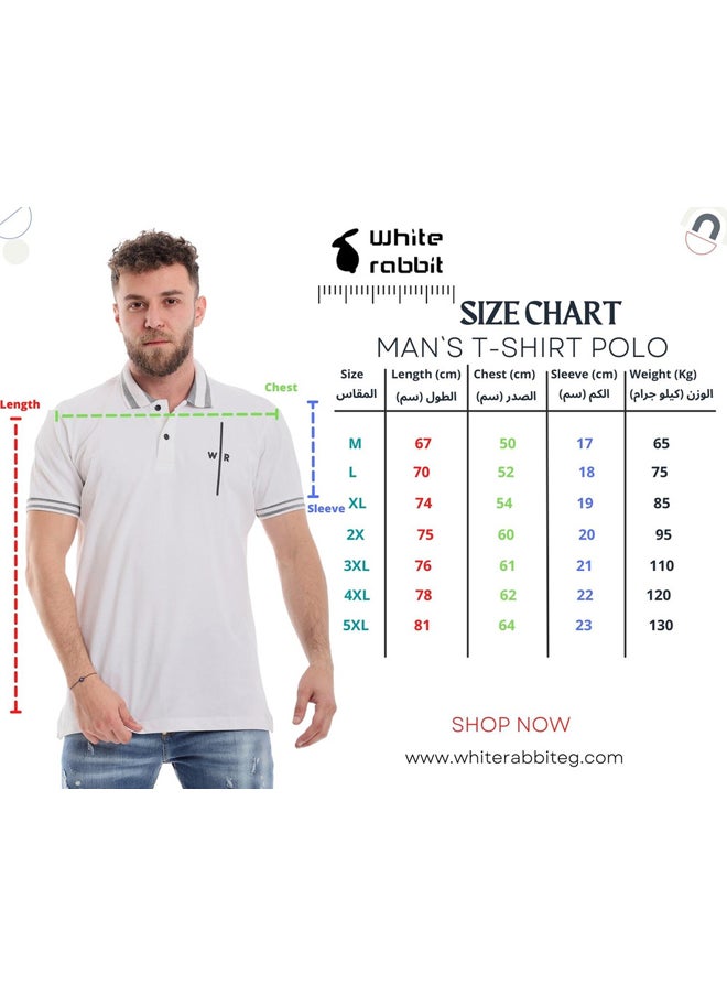 WHITE RABBIT - Plain Comfy Black Polo Shirt - Image 1