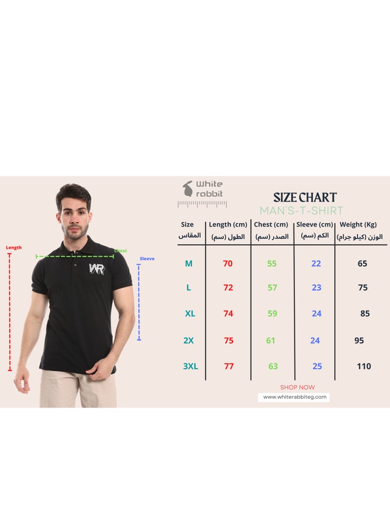 WHITE RABBIT Plain Comfy Black Polo Shirt  - Image 5