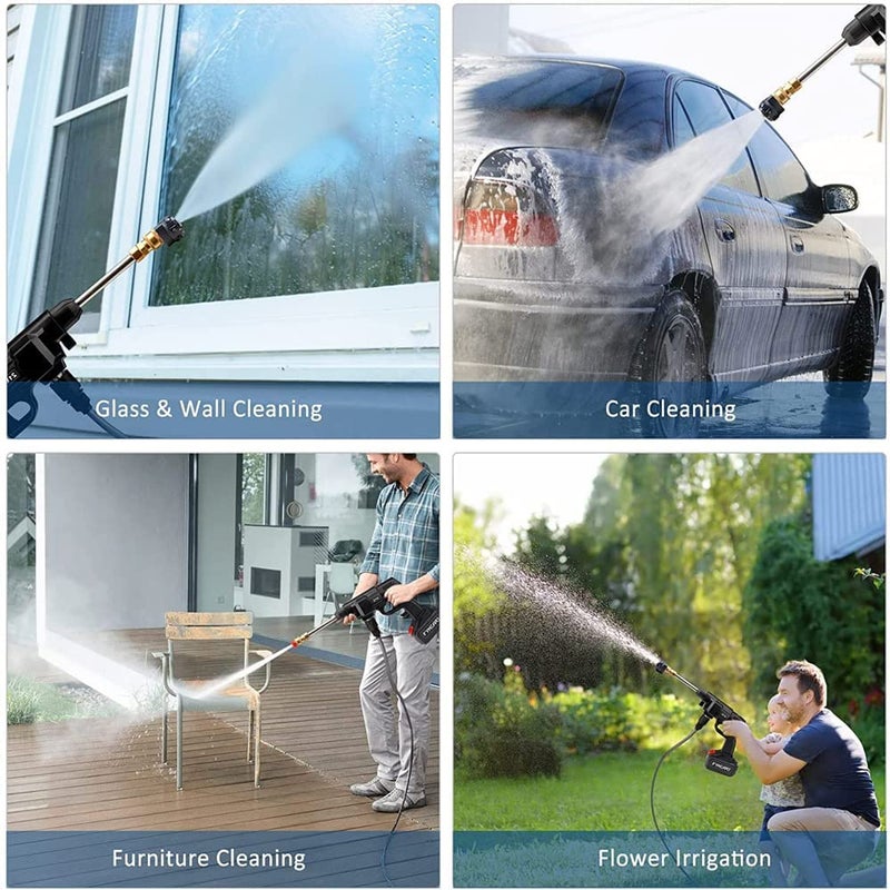 AAGNA Cordless 48V Electric Car Pressure Washer Car Washer Gun with Accessories Portable Power Cleaner with Nozzle Suitable for Car Washing Gardening Fences Siding Watering Flowers Cleaning Floors - Image 5