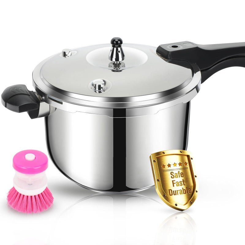Peterboo Stainless Steel Pressure Cooker, Peterboo 3 Quart Induction Compatible Thickened Small Pressure Cooker with Spring Valve Safeguard Devices, Compatible with Gas & Induction Cooker 1-2 people Use - Image 1