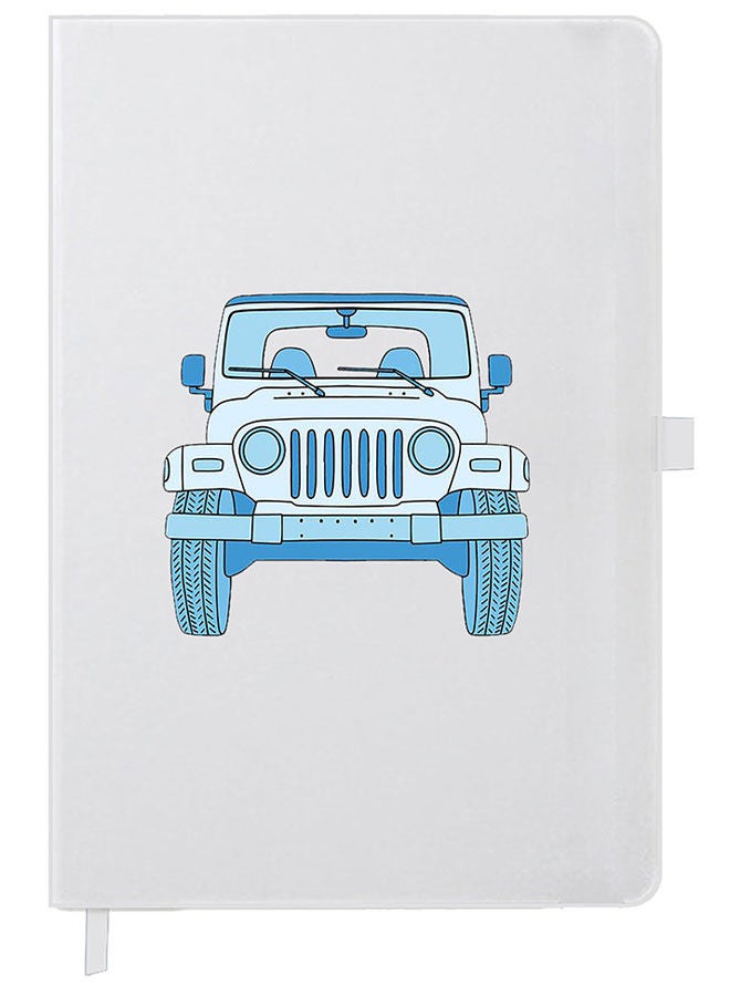Theodor Designer A5 Thick White Hardcover Notebook Jeep - Image 1