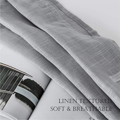 cozy night Cozynight Gray Sheer Tier Curtains 36 inch Length Linen Curtain Sheers Transparent Half Window Curtains Kitchen Tiers Bathroom Cafe Curtain Light Filtering Rod Pocket 2 Panels - Image 4