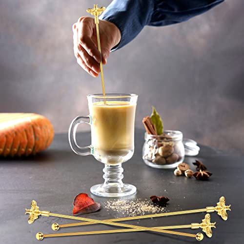 GaryVault 4Pcs Bumble Bee Cocktail Stirrers Swizzle Sticks Stainless Steel 7.5" Coffee Beverage Stir Sticks with Gold Decor Top for Mixing Cocktail, Hot Cocoa, Creamer - Image 5