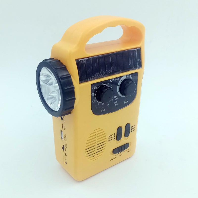 Multi Channel Amfmsw Solar Hand Crank Charging Radio Tf Card Play Led Reading Light - Image 1