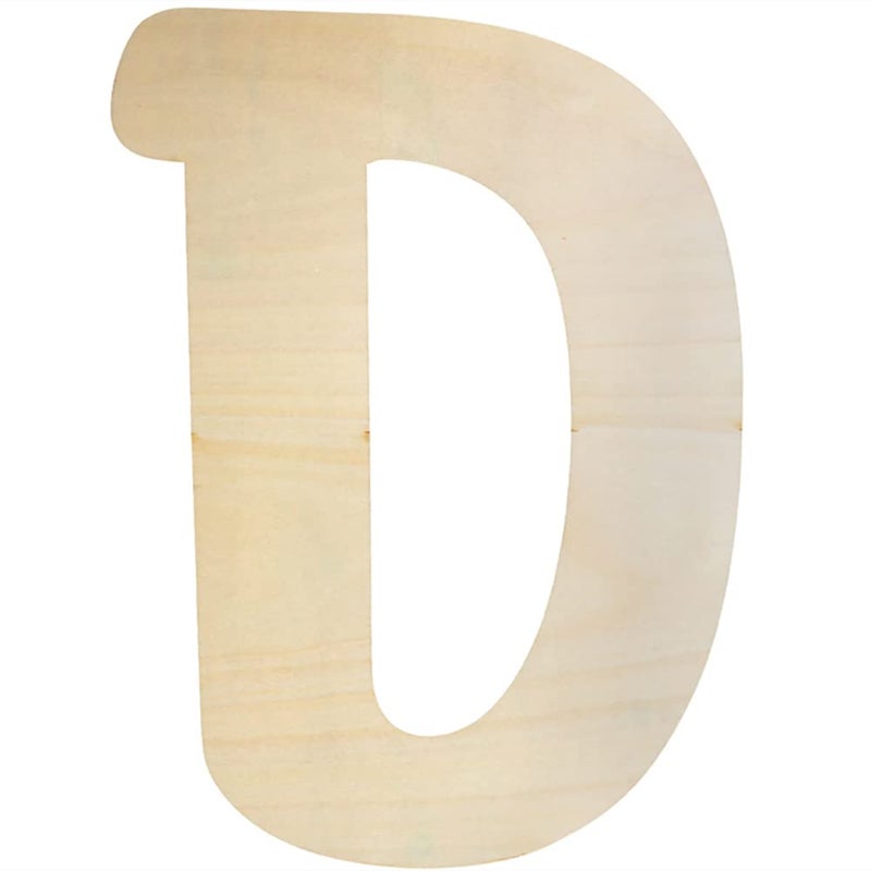 FlyIdeas Large Wooden Letters 12 Inch, Unfinished 30cm Wooden Letter D for Crafts Children's Names Capital Alphabet 5mm Thick Wood Letters for Nursery Decor Wall Art Hanging Home Painting - Image 1