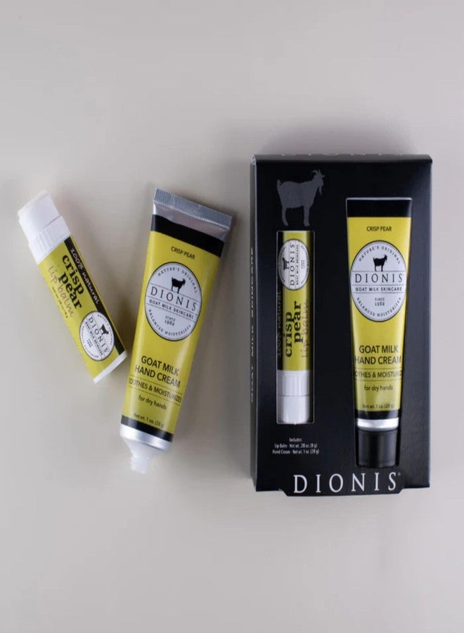 Dionis Goat Milk Skincare Crisp Pear Scented Hand Cream & Lip Balm Set (1 oz and .28 oz) - Safe For Sensitive Skin, Soothes Chapped Lips and Dry Skin, Cruelty-free and Paraben-free - Image 5
