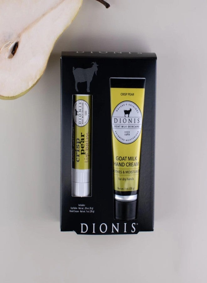 Dionis Goat Milk Skincare Crisp Pear Scented Hand Cream & Lip Balm Set (1 oz and .28 oz) - Safe For Sensitive Skin, Soothes Chapped Lips and Dry Skin, Cruelty-free and Paraben-free - Image 3