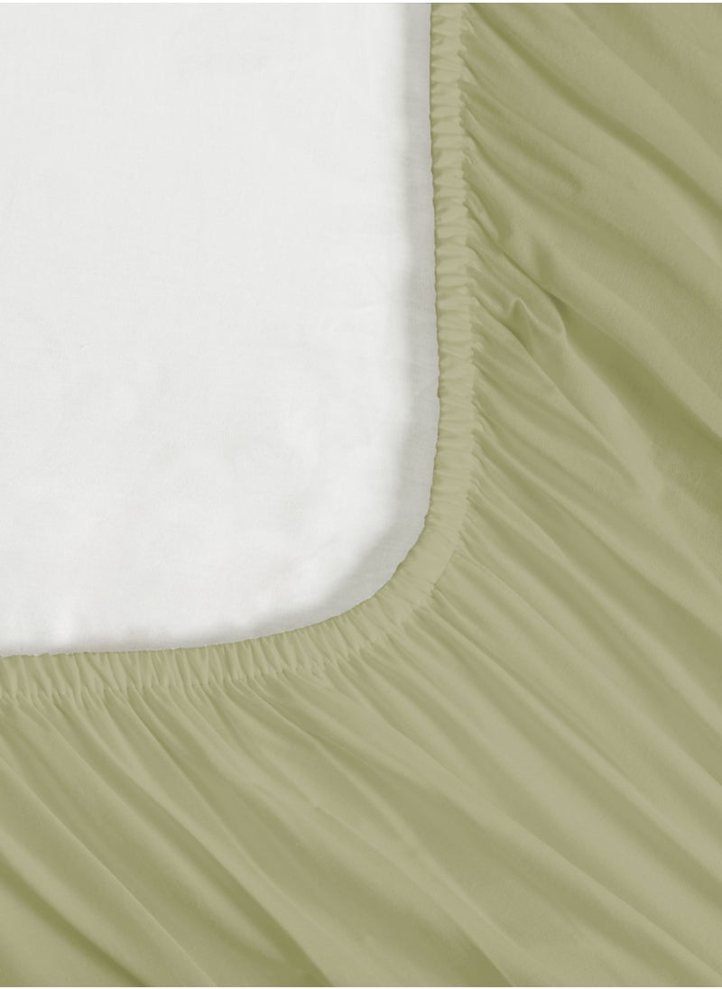 Master Home Textile Cotton Fitted Sheet Set,  100% Cotton, 200 TC, 2 Pieces Single Size with 30 cm Deep Pocket  - Image 3
