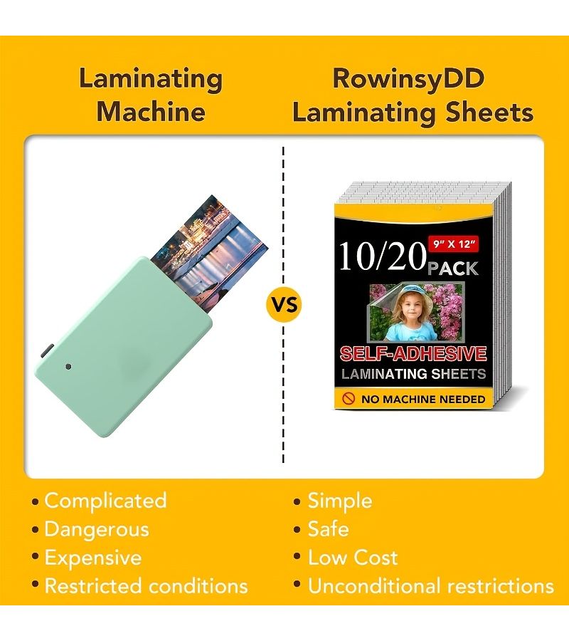 Self Adhesive Laminate 9 X 12 Inch 10 Pcs Matte Self Sealing Clear Film No Machine Required - Image 2