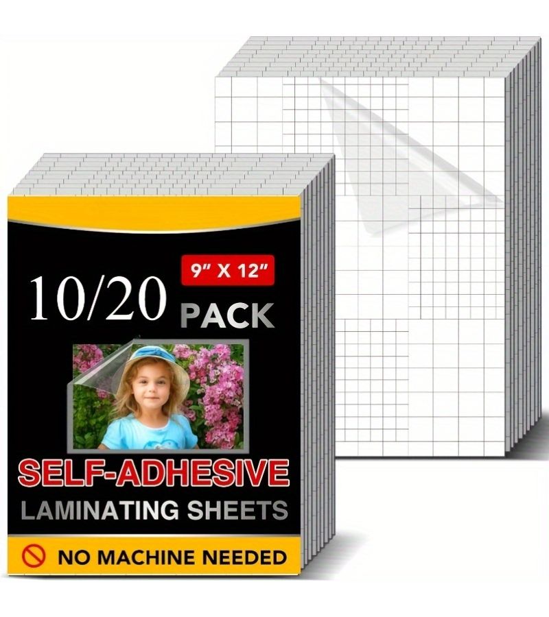 Self Adhesive Laminate 9 X 12 Inch 10 Pcs Matte Self Sealing Clear Film No Machine Required - Image 1