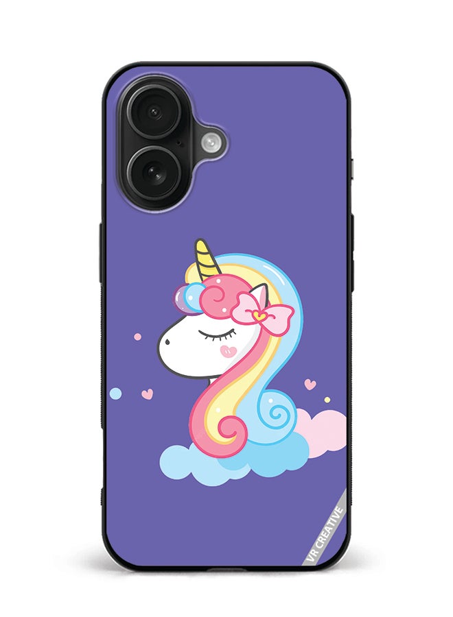 VR CREATIVE Protective Case Cover For Apple iPhone 16 Unicorn Design Multicolour