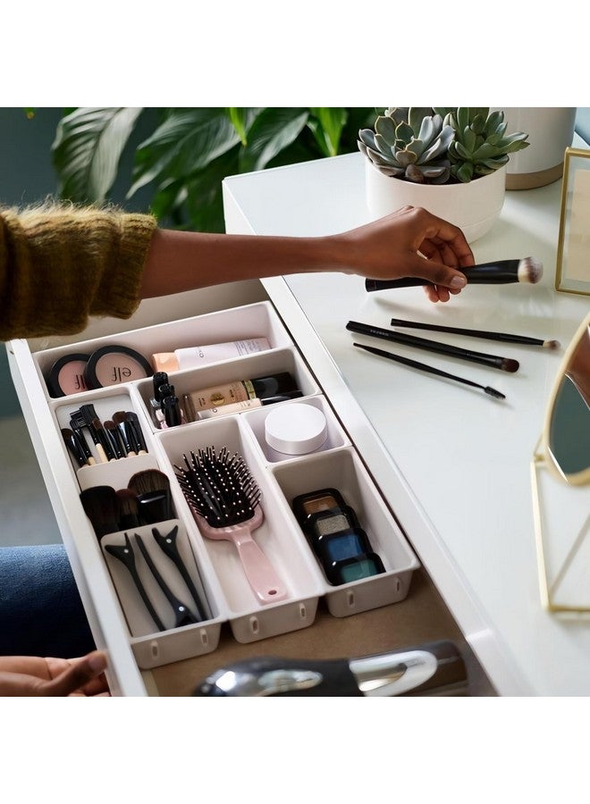 VISUAL ARREST 7-Piece Makeup Drawer Organizer Set Customizable Compartments Storage Trays for Cosmetics Jewelry Detachable Dividers Multipurpose Storage Boxes for Makeup Modular Drawer Organizer - Image 3