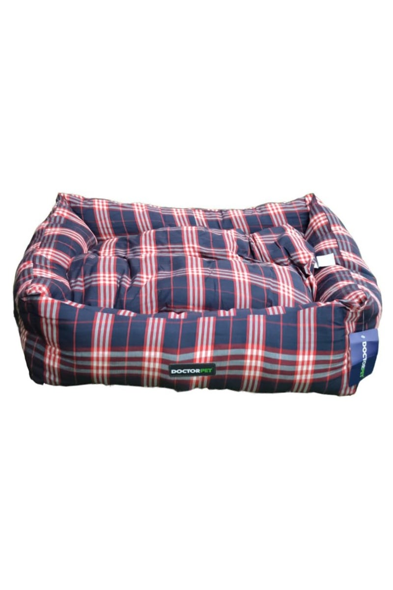 DOCTERPET Doctor Pet Danish Series Rectangle Pet Bed Large - 95x75x22cm - Soft Washable Fabric, Reversible Cushion, Non-Slip Base – Ideal for Large Cats & Dogs - Image 1