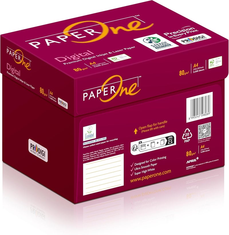 PaperOne™ Digital Carbon Neutral Premium Copy Paper, 80 GSM, A4 Size, 5 Reams per Carton Box - Image 2