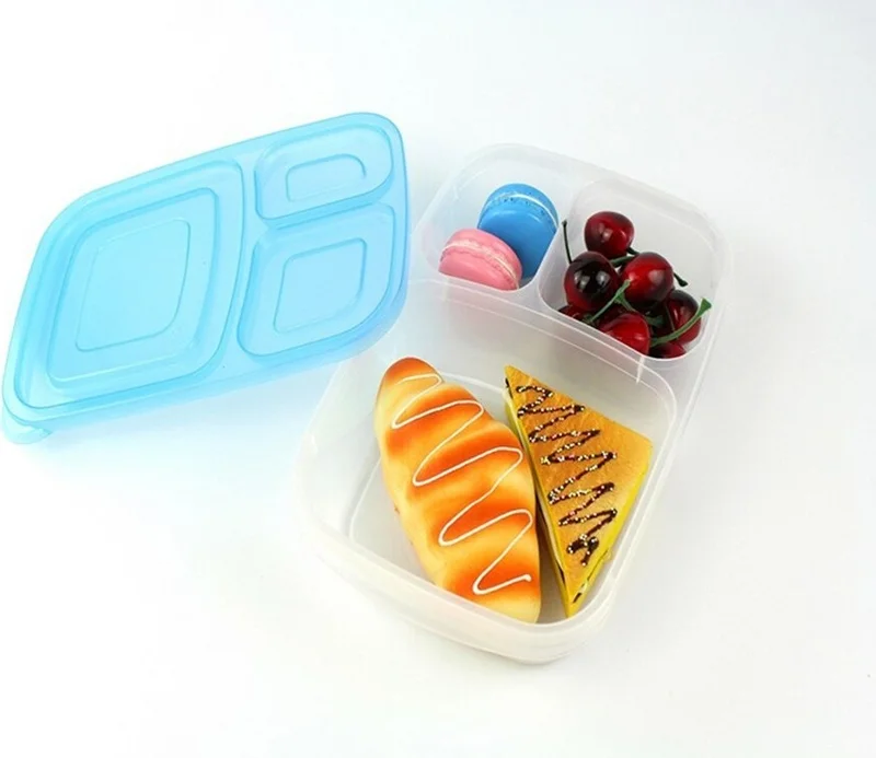 5DM 3 Compartment Lid Packaging Box Practical Food Storage Container - Breakfast