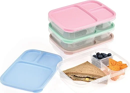 5DM 3 Compartment Lid Packaging Box Practical Food Storage Container - Breakfast