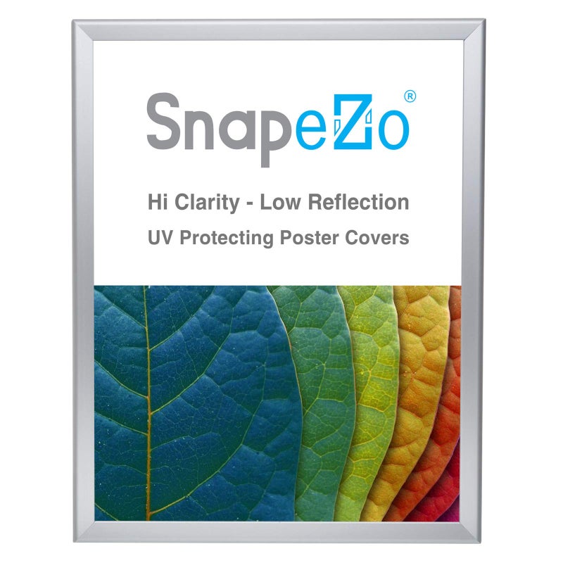 SnapeZo Poster Frame 22x28 Silver 125 Inch Aluminum Profile FrontLoading Snap Frame Wall Mounting Professional Series