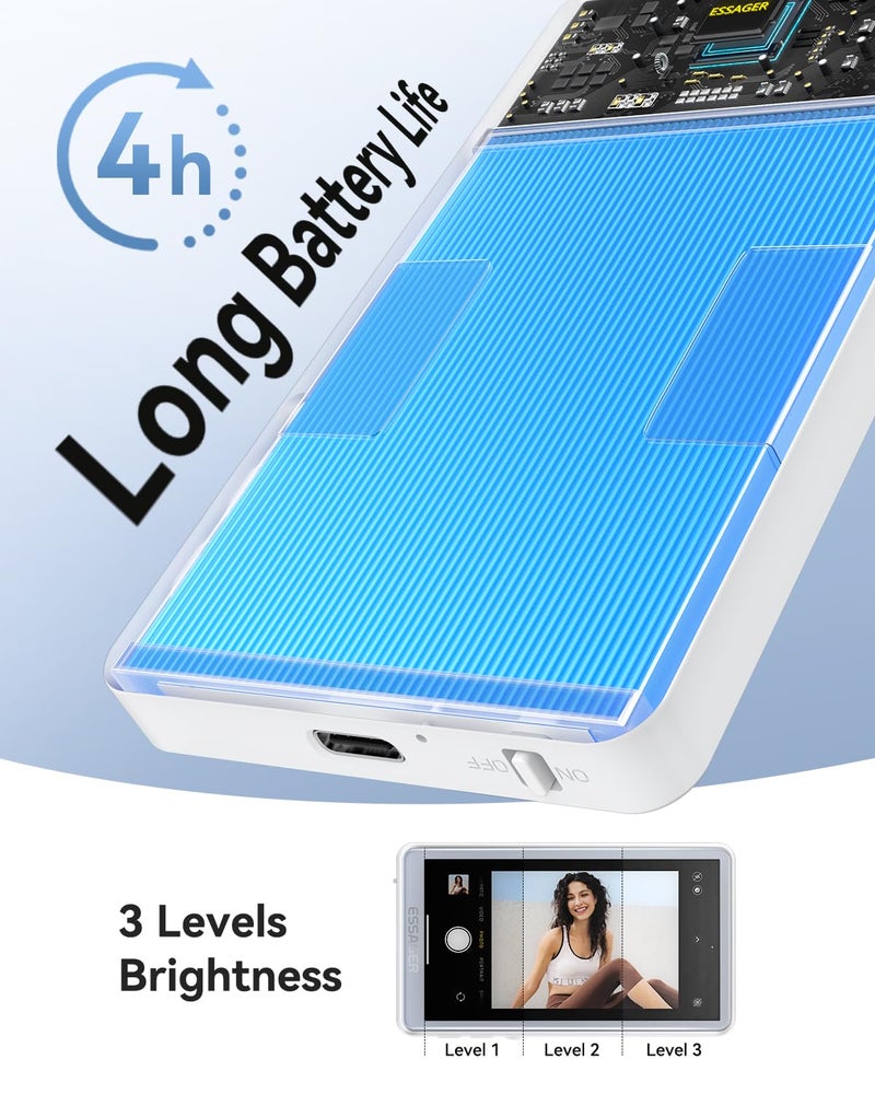ESSAGER ESSGAER Magnetic Phone Vlog Selfie Monitor Screen, HD Display with Bluetooth Remote for Selfie Vlog Live Stream TikTok Compatible with iPhone & Android - Image 5