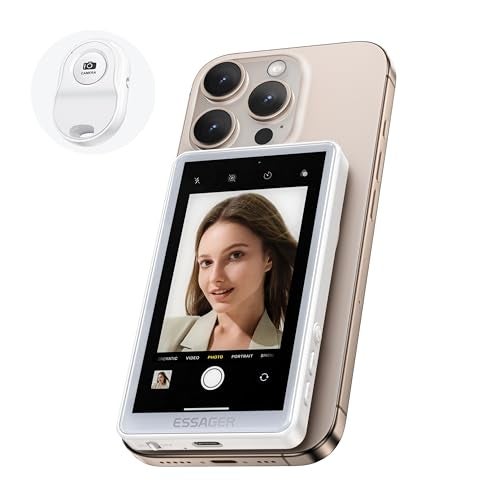 ESSAGER ESSGAER Magnetic Phone Vlog Selfie Monitor Screen, HD Display with Bluetooth Remote for Selfie Vlog Live Stream TikTok Compatible with iPhone & Android - Image 1