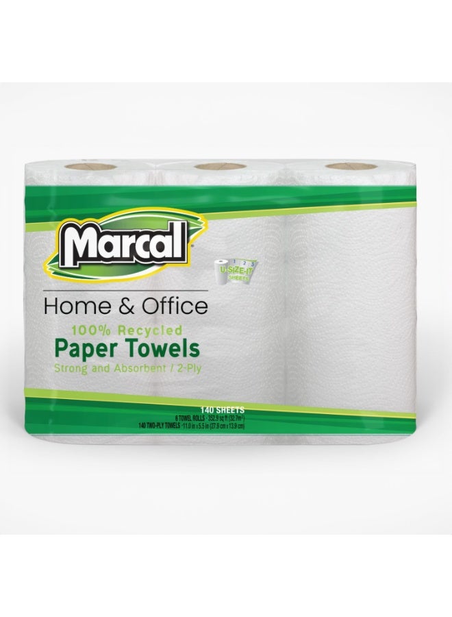 Marcal Marcal(R) Select-A-Size Maxi Roll Towels, 140 Sheets (Pack of 6),White  - Image 1