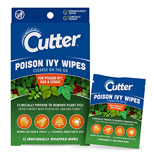 Cutter Poison Ivy Wipes, On-the-Go Cleansing for Poison Ivy, Oak & Sumac, 12 Wipes - Image 1