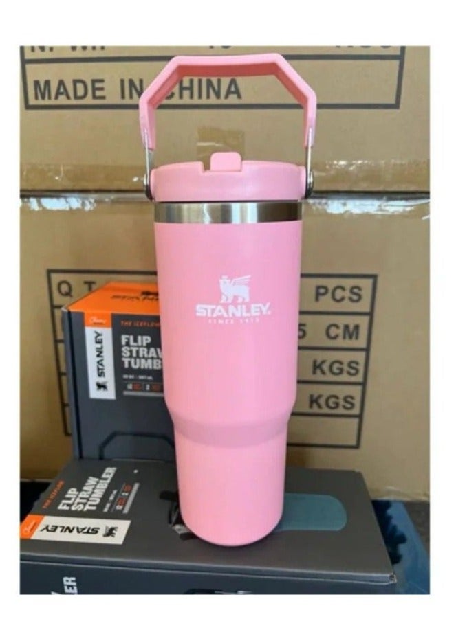 Stanley Stanley IceFlow 30oz Tumbler – D-Pink Flip Straw Edition with Vacuum Insulated Stainless Steel, Snap Shut Lid, and Easy-Grip Handle – Keeps Beverages Cold All Day, Dishwasher Safe, Built for Active and On-the-Go Lifestyles - Image 1
