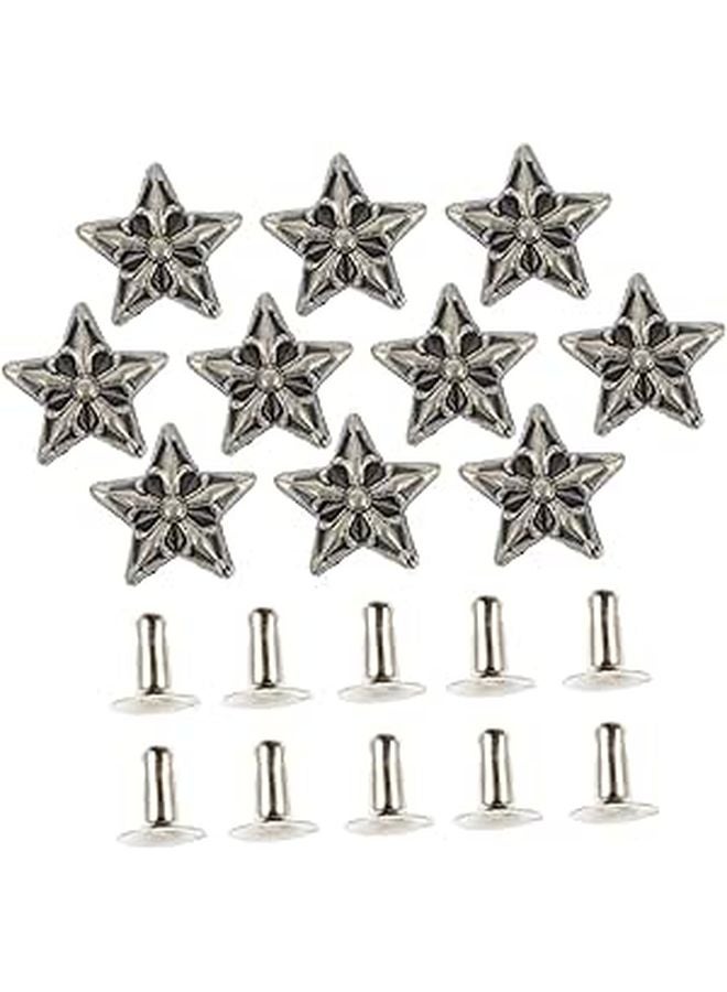 10 Silver Metal Rivet Studs for DIY Craft Clothing Bags Belts - Image 1