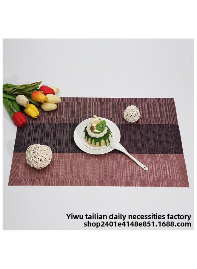 Western Food Mat Table Mat Heat Insulation Anti-scald Coaster Bowl Mat Hotel Non-slip PVC Environmental Protection Double-sided Table Towel Gradient Bamboo Joint-Specifications:TL000073-1 Red And Black Gradient Bamboo Joint - Image 5