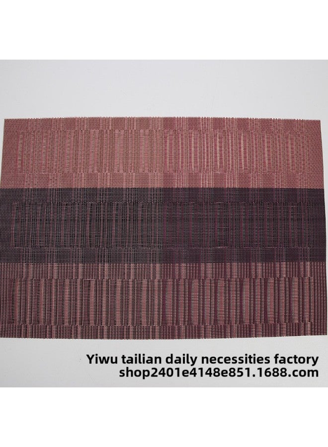 Western Food Mat Table Mat Heat Insulation Anti-scald Coaster Bowl Mat Hotel Non-slip PVC Environmental Protection Double-sided Table Towel Gradient Bamboo Joint-Specifications:TL000073-1 Red And Black Gradient Bamboo Joint - Image 1