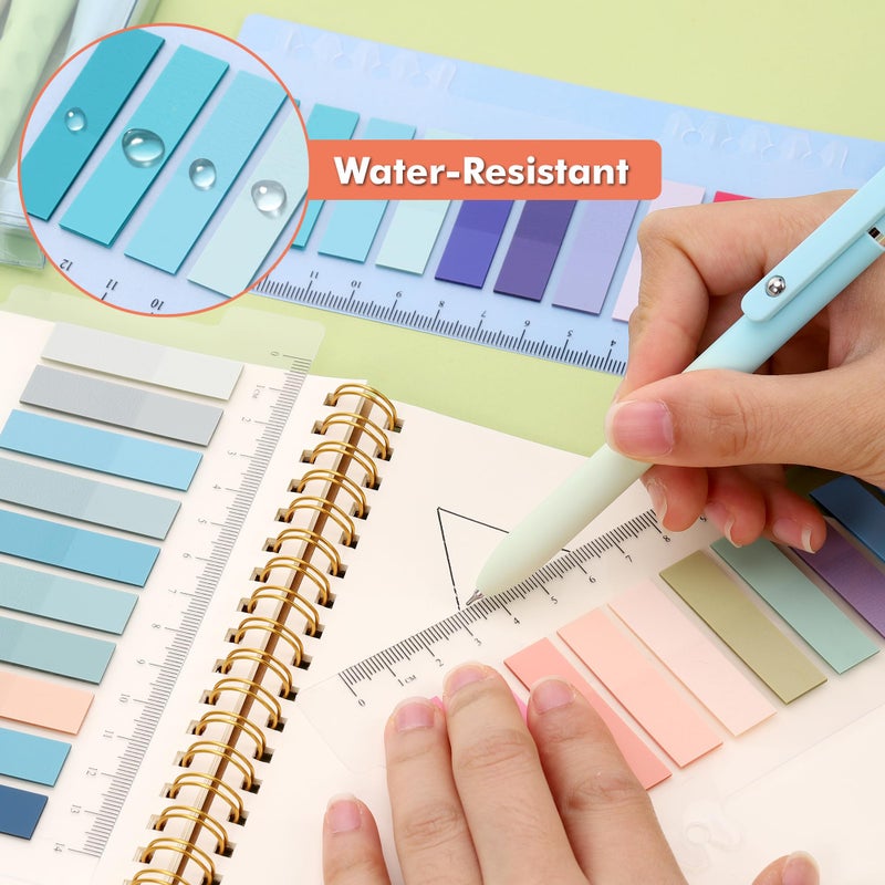 JIANTA Book Tabs for Annotating, 2000Pcs Sticky Tabs with Ruler, Transparent Sticky Notes for Binders, Page Markers for Notebooks, Multi-Colored Writable and Repositionable Book Flags Strip Index Tabs - Image 5