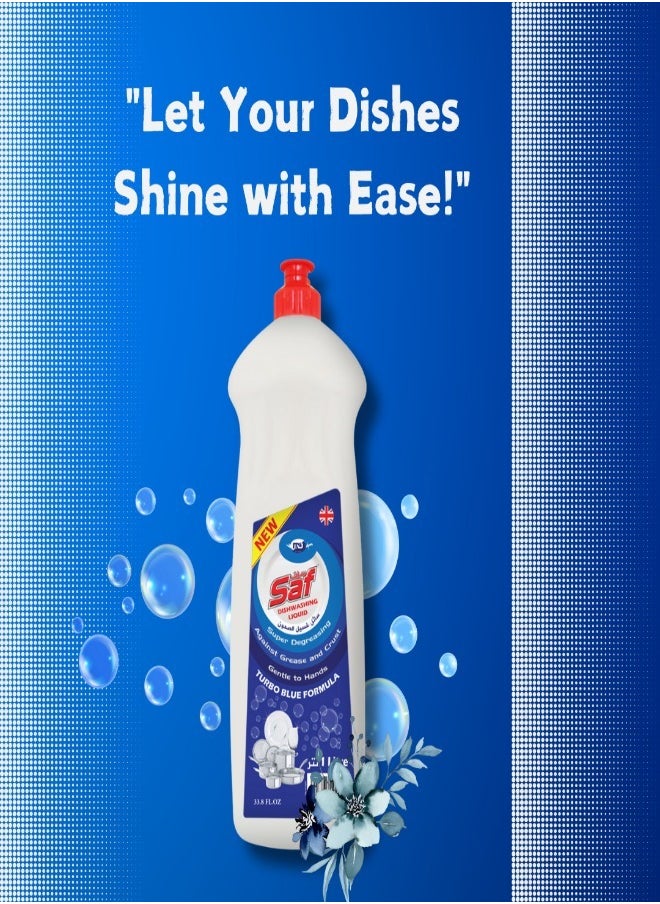 SAF SAF Dishwash Liquid 1L - Lime & Blue Citrus| Powerful Grease Removal.  - Image 5