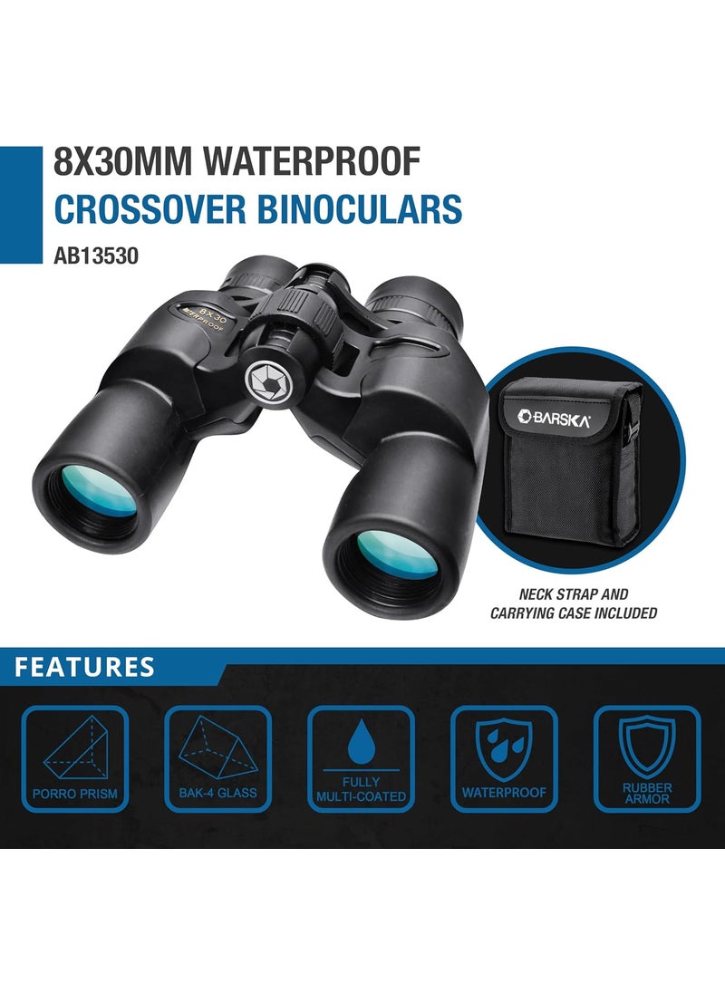 BARSKA BARSKA AB13530 Crossover 8x30 Waterproof Binoculars for Sports Boating Theater Hunting etc Black One Size  - Image 2