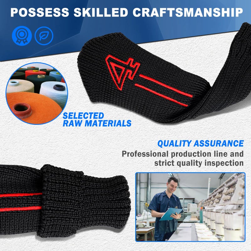 mytag Knit Golf Hybrid Iron Head Covers 4-9 and 2pcs Hybrid/UT Club Head Covers with Rotatable No.Tag, Golf Club Head Protector for Cleveland, Wilson Launch Pad, Tour Edge, Powerbilt Hybrid Irons - Image 4