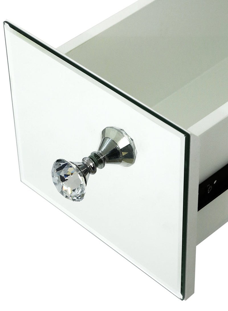 مجموعة طاولة الزينة VANITY LIVING، مرآة هوليوود مع 12 مصباح مكياج LED قابل للتعتيم + 5 أدراج منضدة الزينة الحديثة ذات المرايا ومقعد لأثاث غرفة النوم