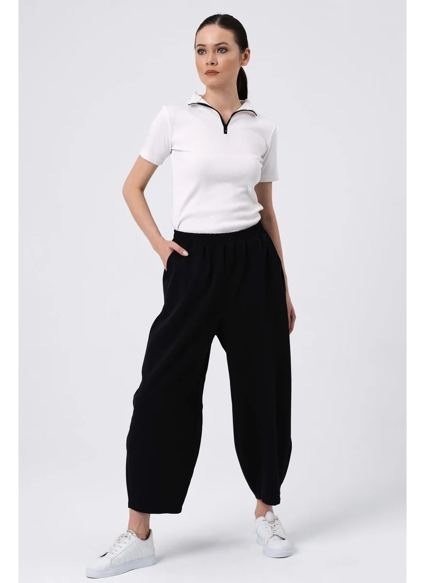 Alexander Gardi Elastic Waist Wide Leg Trousers (B22-14500)