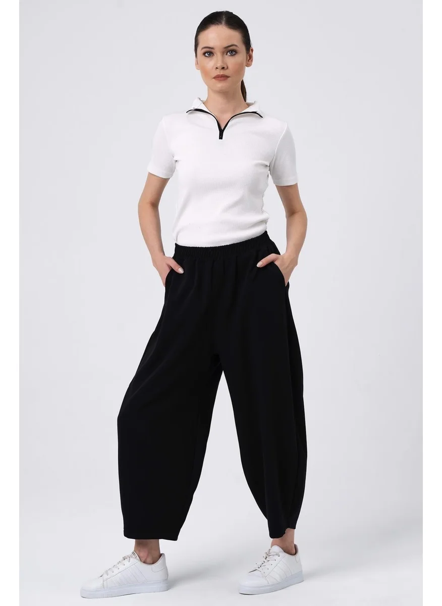 Alexander Gardi Elastic Waist Wide Leg Trousers (B22-14500)