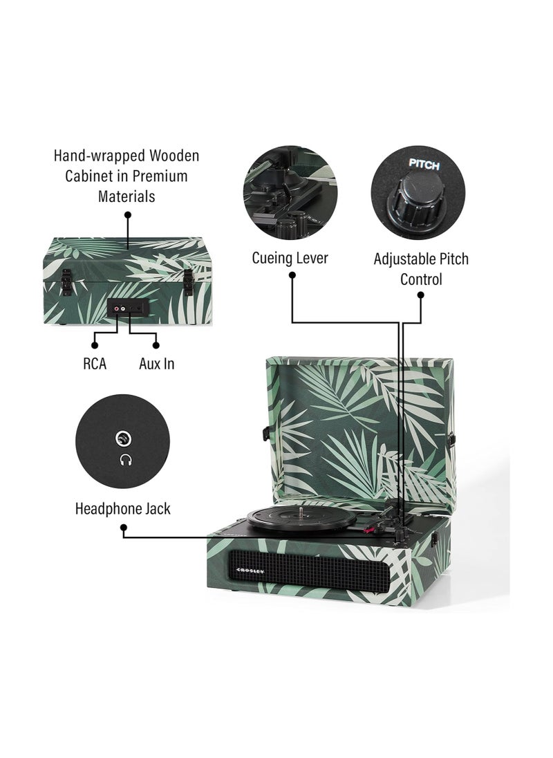 Crosley - CROSLEY VOYAGER PORTABLE TURNTABLE WITH BLUETOOTH IN/OUT - BOTANICAL - Image 1