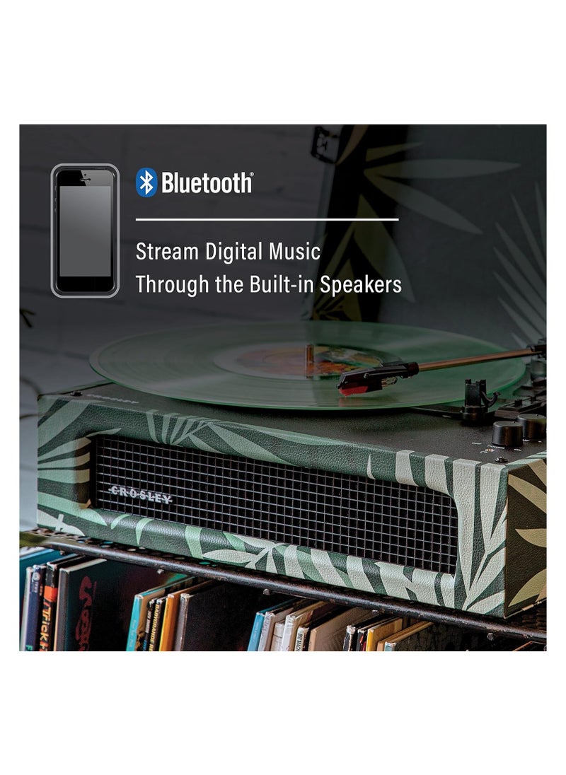 Crosley - CROSLEY VOYAGER PORTABLE TURNTABLE WITH BLUETOOTH IN/OUT - BOTANICAL - Image 1