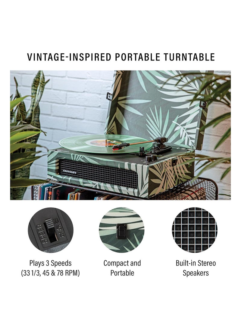 Crosley - CROSLEY VOYAGER PORTABLE TURNTABLE WITH BLUETOOTH IN/OUT - BOTANICAL - Image 1